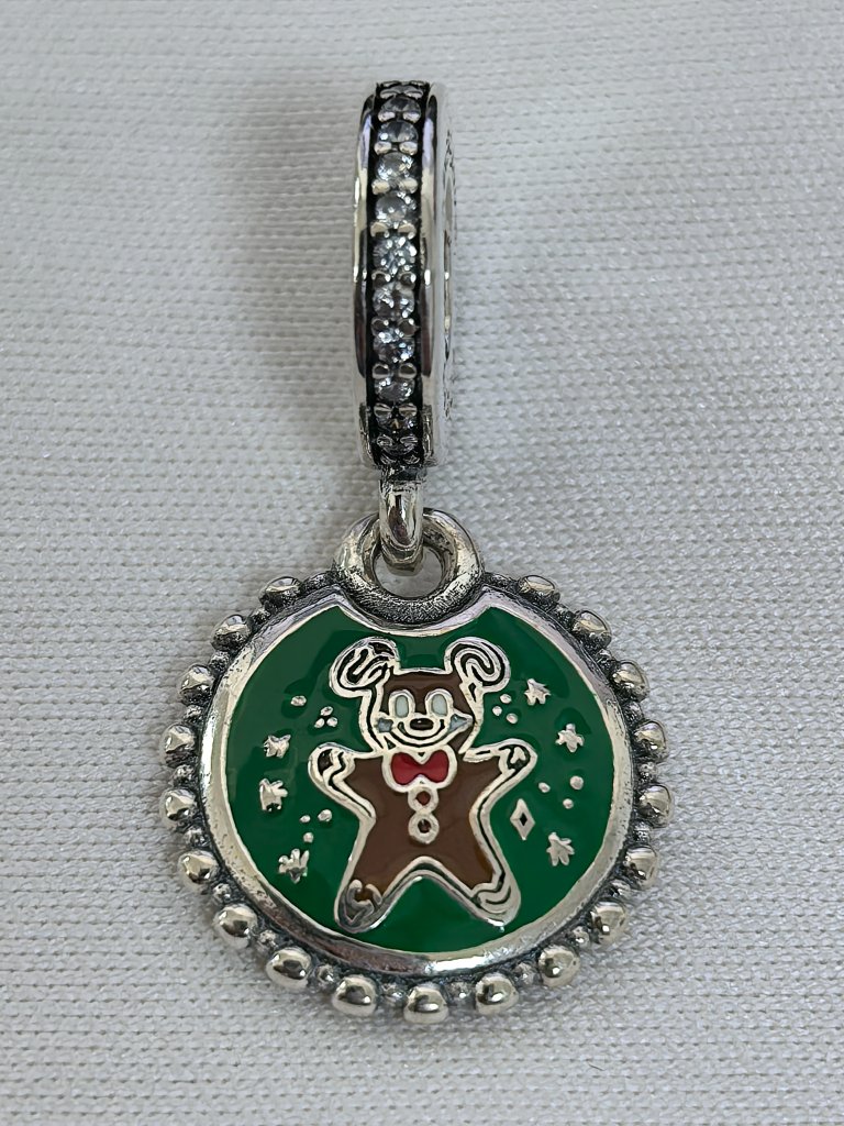 Pandora Gingerbread Man & Candy Cane Christmas Charm, S925 Silver Jewelry